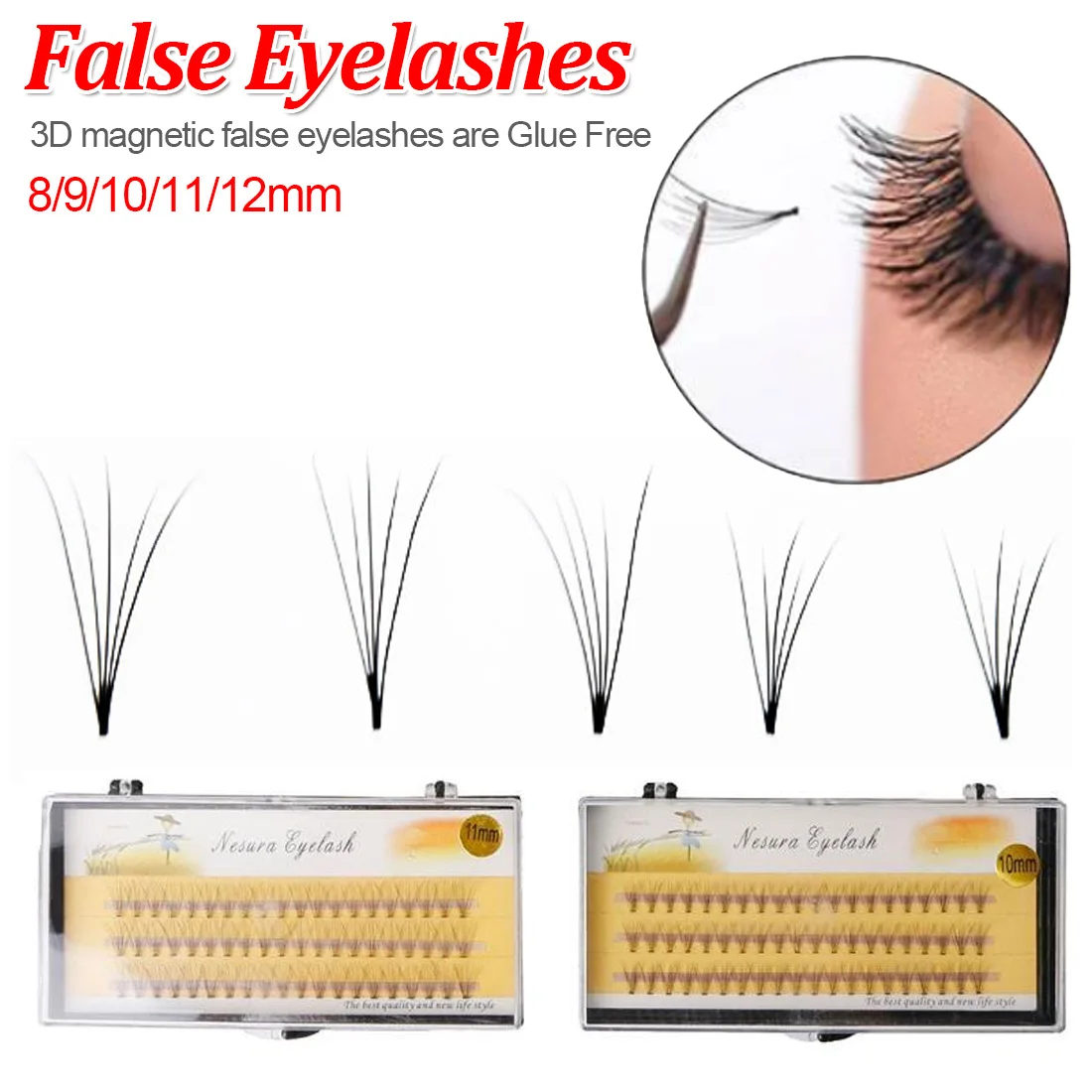 

1 Box New Silk Eyelashes 3D 8/9/10/11/12 mm Wave Extension Single Mink Black Eyelashes Soft False Eye Lashes