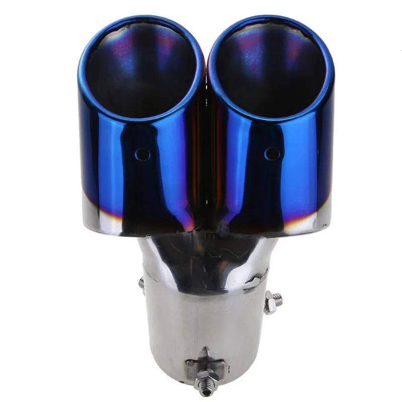 

Blue Dual Exhaust Pipe Tailpipe Stainless Steel Car Rear Tail Muffler Tip Throat Popular Brand New Hot Durable
