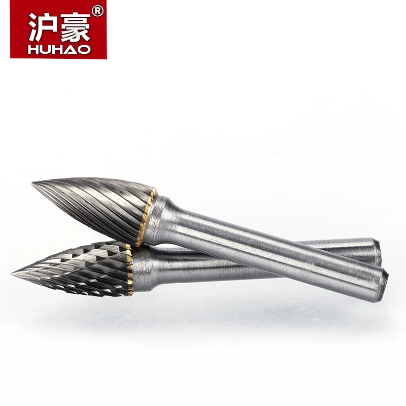 HUHAO 1 шт. 6 мм хвостовик Вольфрамовая сталь резак металлическая шлифовальная резьба, вращающийся цилиндрический фреза для полировки металла G Тип
