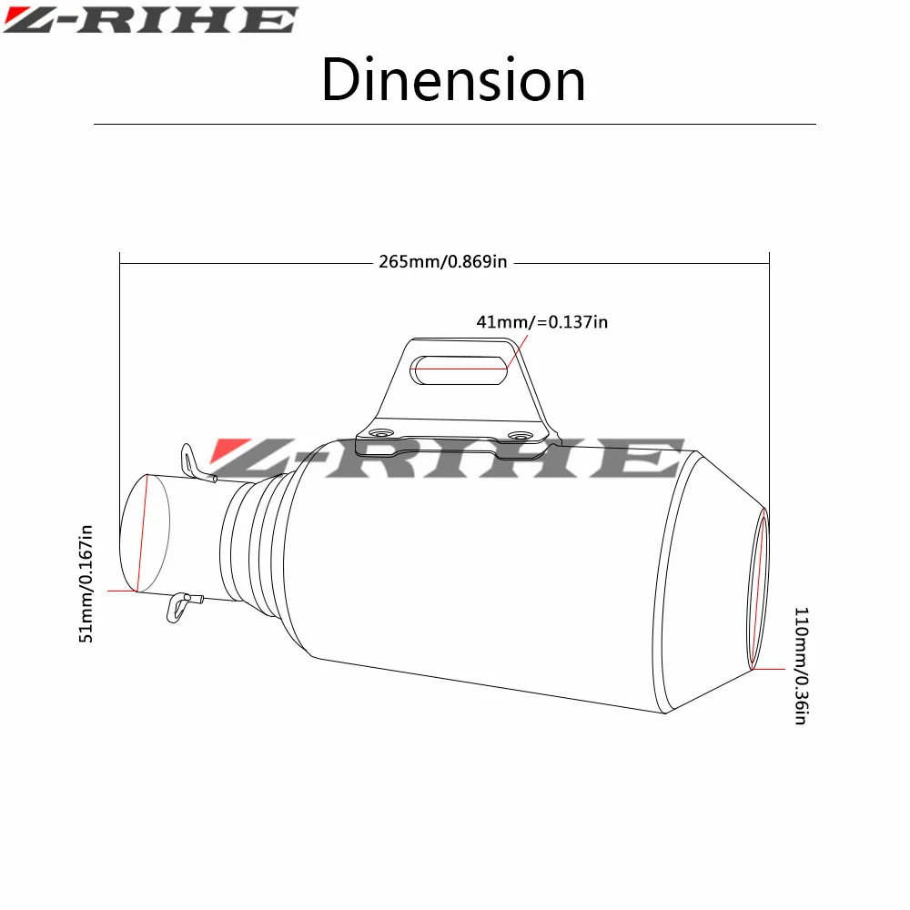 36-51 мм углеродного волокна мотоцикл выхлопной глушитель выхлопной трубы модифицированный выхлоп труба для Suzuki GSX-R GSXR 600 750 1000 K1 K2 K3 K4 K5 K6 K7 K8