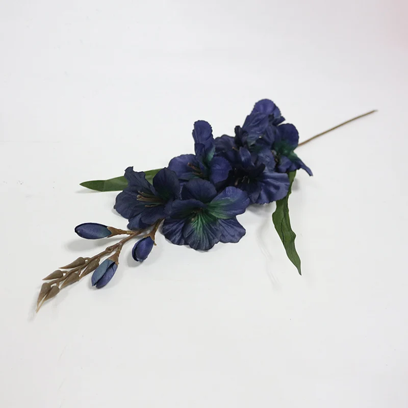 JAROWN, искусственные цветы, букет Орхидея, цветы из шелка, Декоративные искусственные пальмы для свадьбы, домашнего стола, украшение, аксессуар - Цвет: dark blue