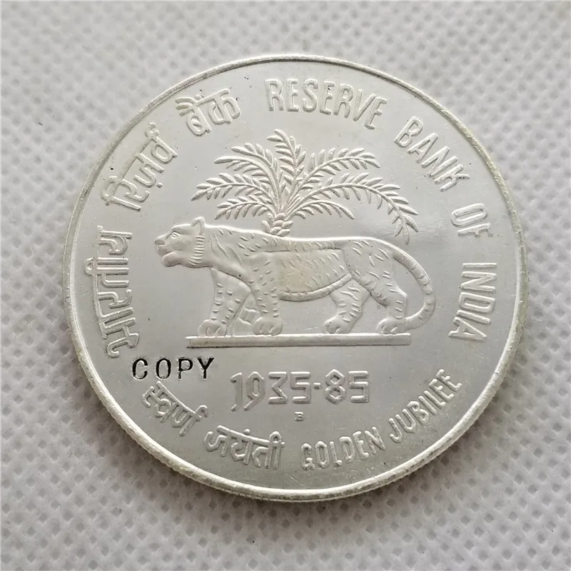 1985 Индия 100 рупий (золотой юбилей RBI) копия монеты бесплатная доставка | Дом и сад