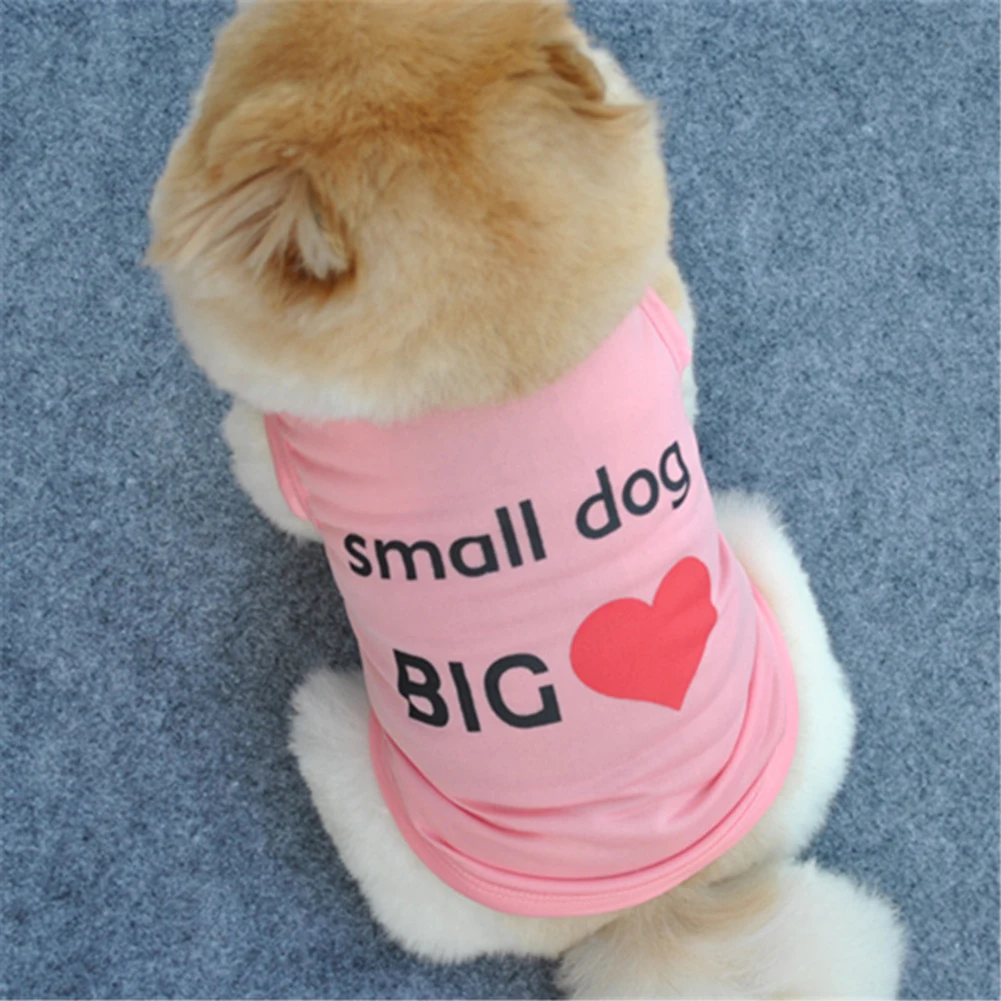 

Summer Cute Small Dog Big Heart Print Dog Puppy Doggie Vest Pet Clothes Costume