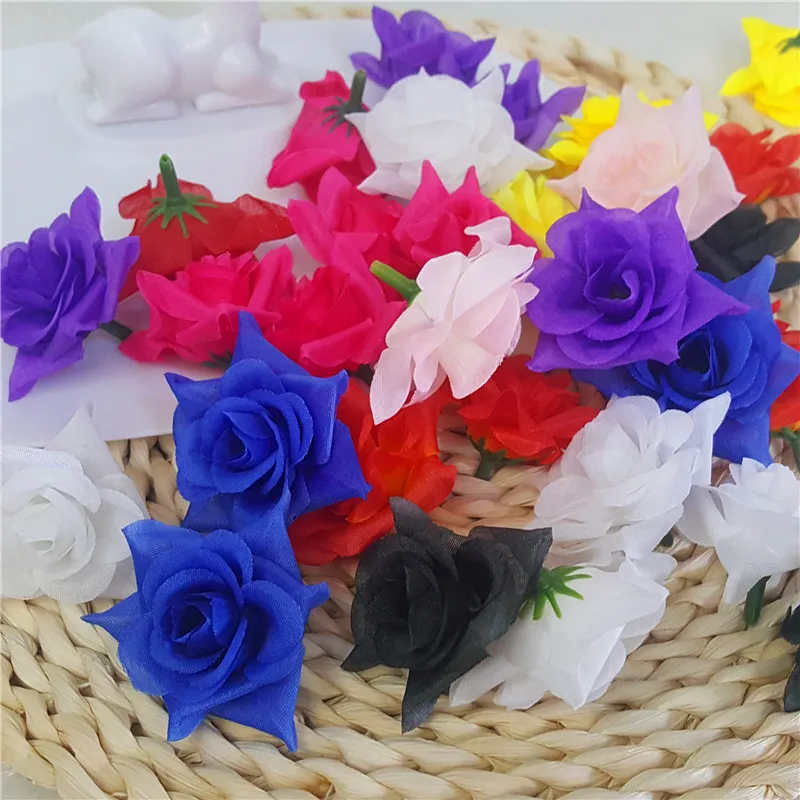 Цветок розы голова искусственные цветы для свадебный декоративный шар ремесло поддельные цветы 50 шт./лот