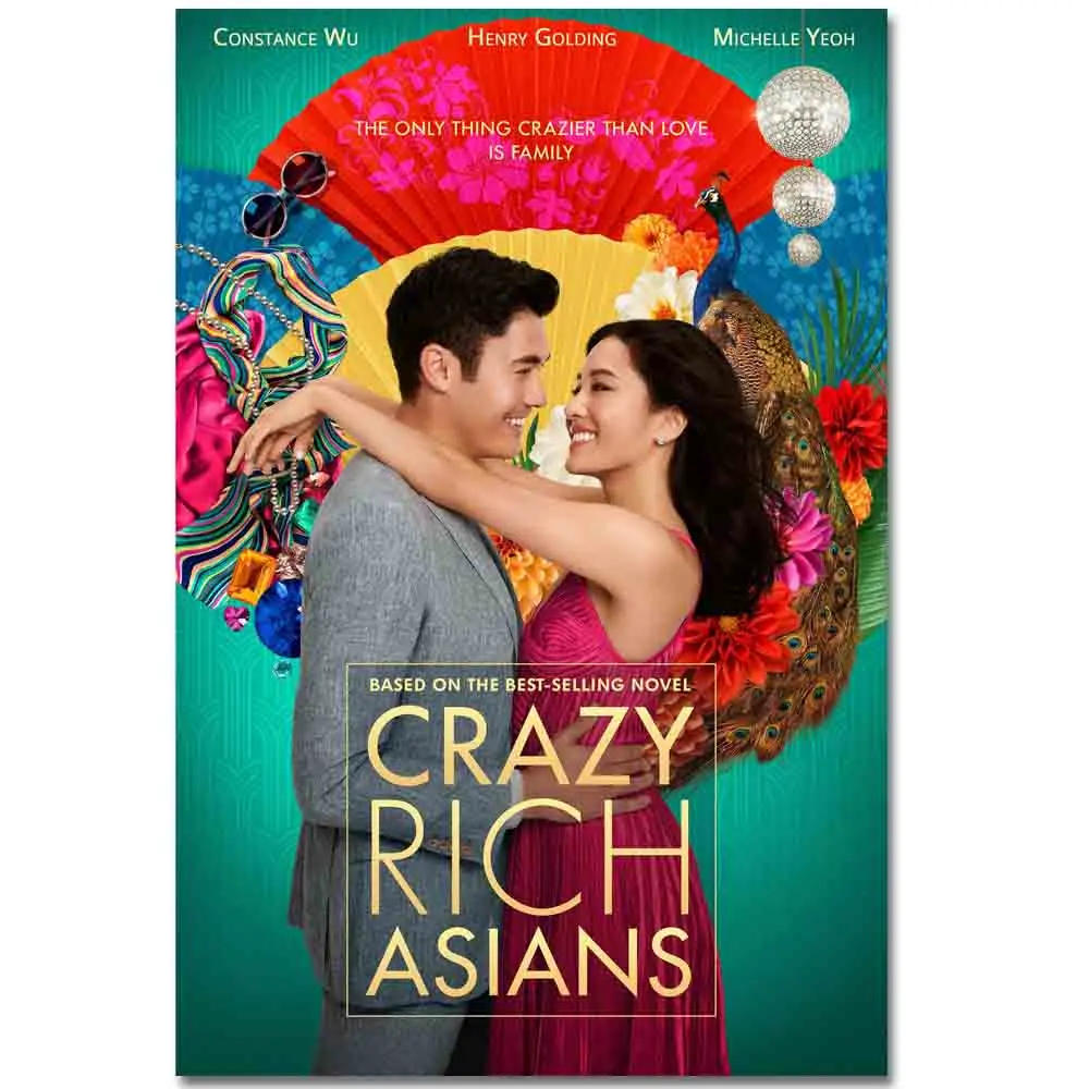 

TAAWAA Crazy Rich Asians Art Silk 2018 Hot Movie Poster Prints 14x21 20x30 inches Wall Art Picture for Living Room Home Decor