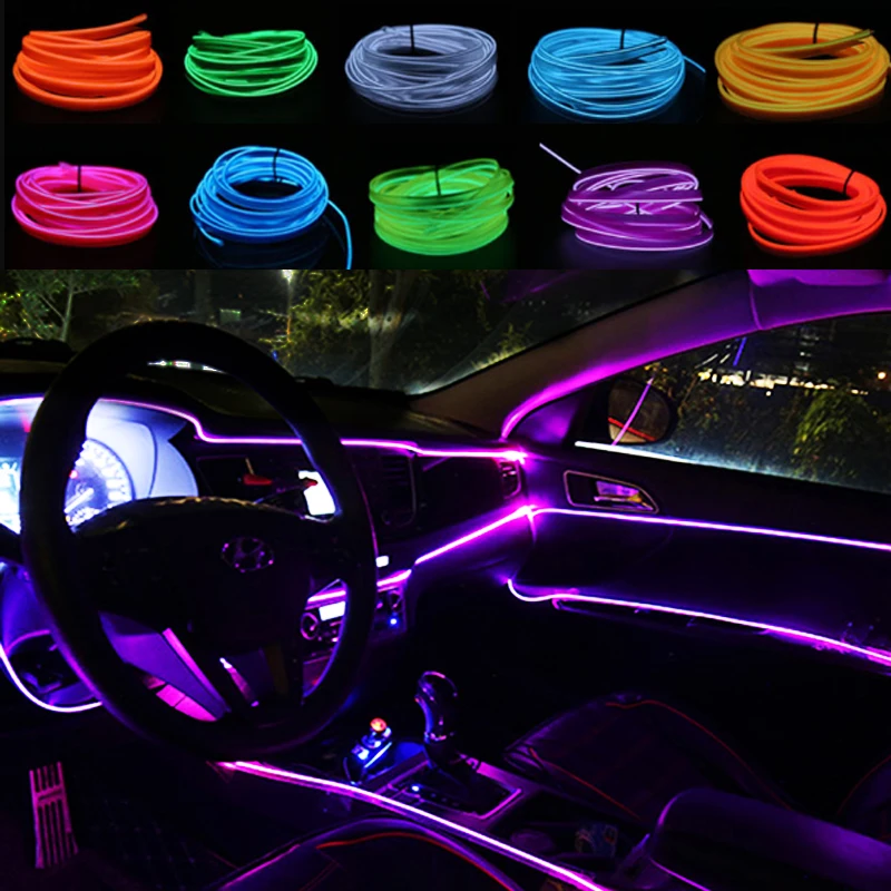 

10 Color Motorcycle Decorative Lamp Car LED Strips Decoration Strip Flexible Universal Interior LED Light Strip Auto Accessories