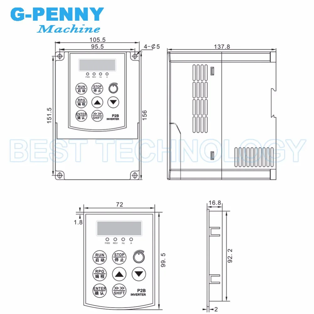 ¡Envío GRATUITO! 220 V 1.5kw vector Inveter 2.2kw VFD convertidor de frecuencia Variable controlador de velocidad del Motor - 6