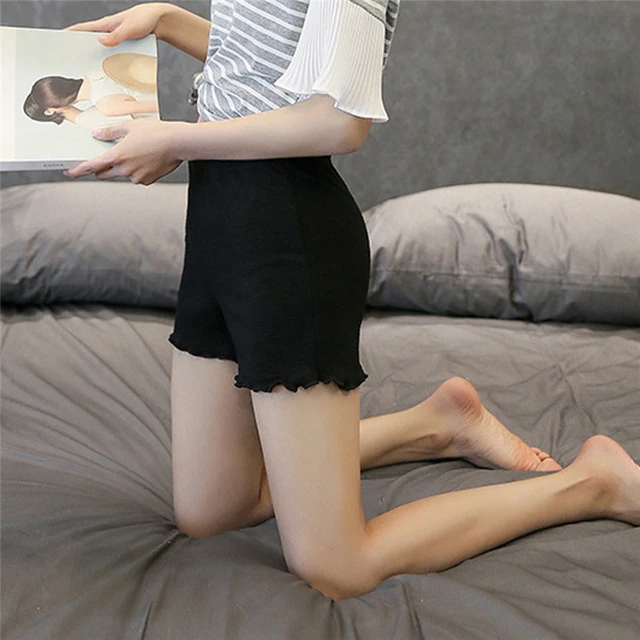 Women Safety Pants Ladies Soft Cured Edge Cotton Short Pants Female Solid  Color Shorts Girls Dress High Elastic Safe Shorts - Safety Short Pants -  AliExpress