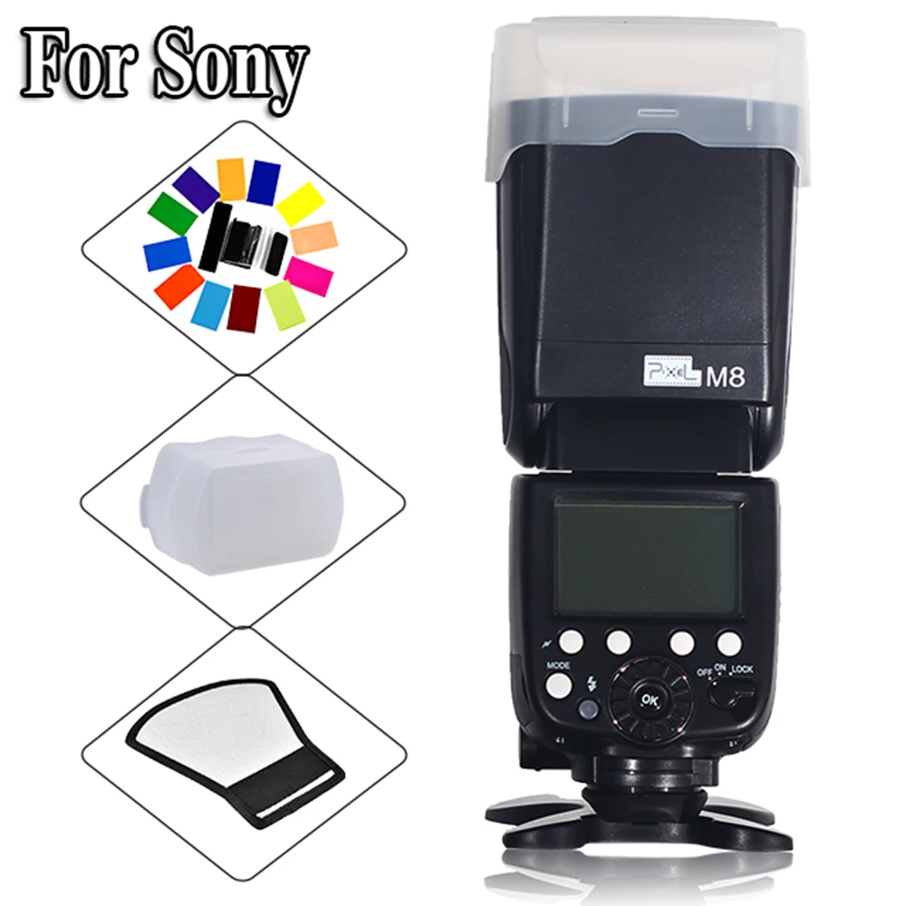 

PIXEL M8 2.4G Wireless LCD Display Screen Universal Flash Speedlite GN60 M/MUL For Sony A6000 A3000 A6300 A7r II DSLR Cameras