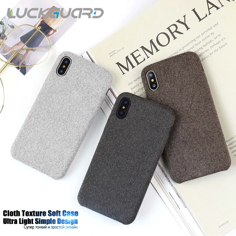 

LuckGuard For iPhone 7 8 Plus 6 6s X Plus Case Cover Original Soft Cloth Texture Cases For iPhoneX iPhone7 iPhone6 Accessories