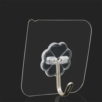 

60mm 5PCs Transparent Strong Self-adhesive Door Hangers Wall Towel Mop Hand Bag Hooks For Hanging Kitchen Bathroom Accessories