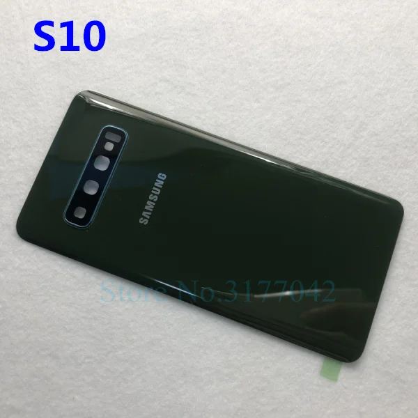 Samsung задняя Батарея Крышка для samsung Galaxy S10 плюс S10 S10e S10+ G9750 SM-G975F G9730 SM-G973F G970F сзади Стекло чехол - Цвет: S10 green