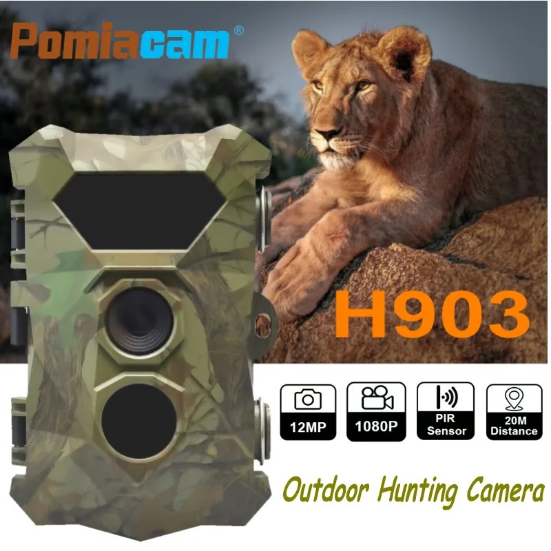 H903 Photo Traps Hunting Trail Camera 12MP 1080P IR Night Vision Scout Game 2.4" LCD DV Video Recorder Camcorder | Безопасность и