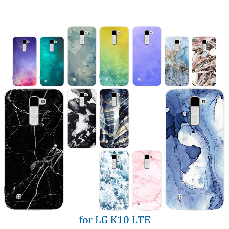 

Luxury Flexible For LG K10 LTE K420N K430 K430ds F670 Soft Matte Back Cover Color Stone Pattern Phone Case for LG K10 K410 Coque