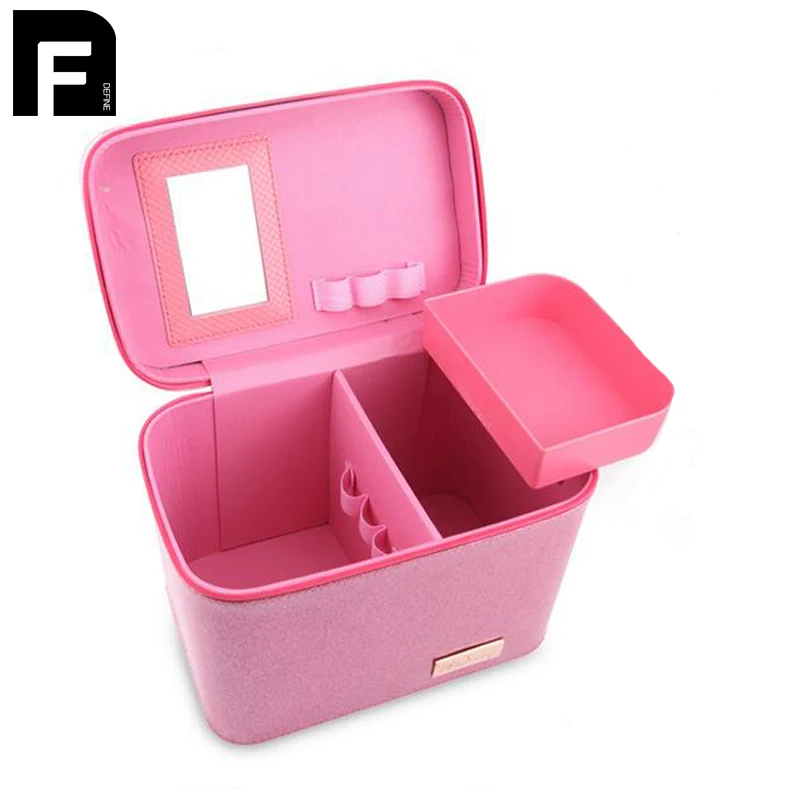 Capacity Large Cosmetic Bags Box Jewelry Display Case ...