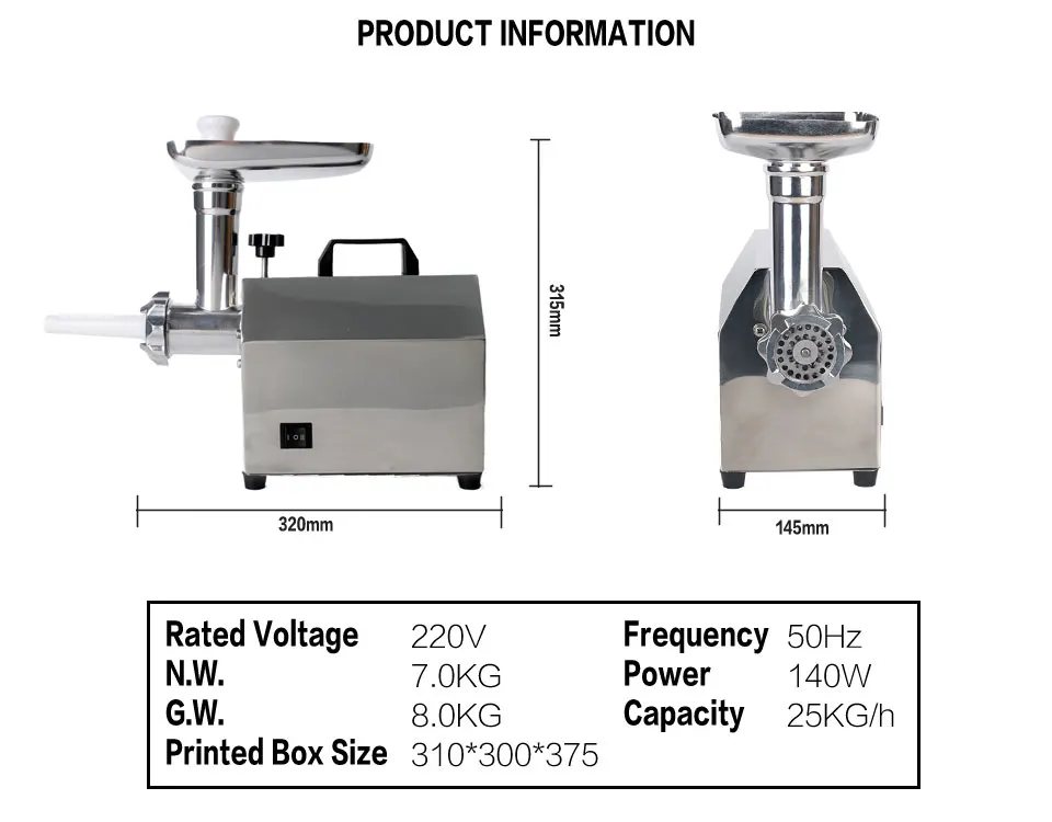 110-240 В электрическая мясорубка сверхмощная для домашнего и коммерческого использования колбасная машина мясорубка для мяса измельчение еды мясорубка
