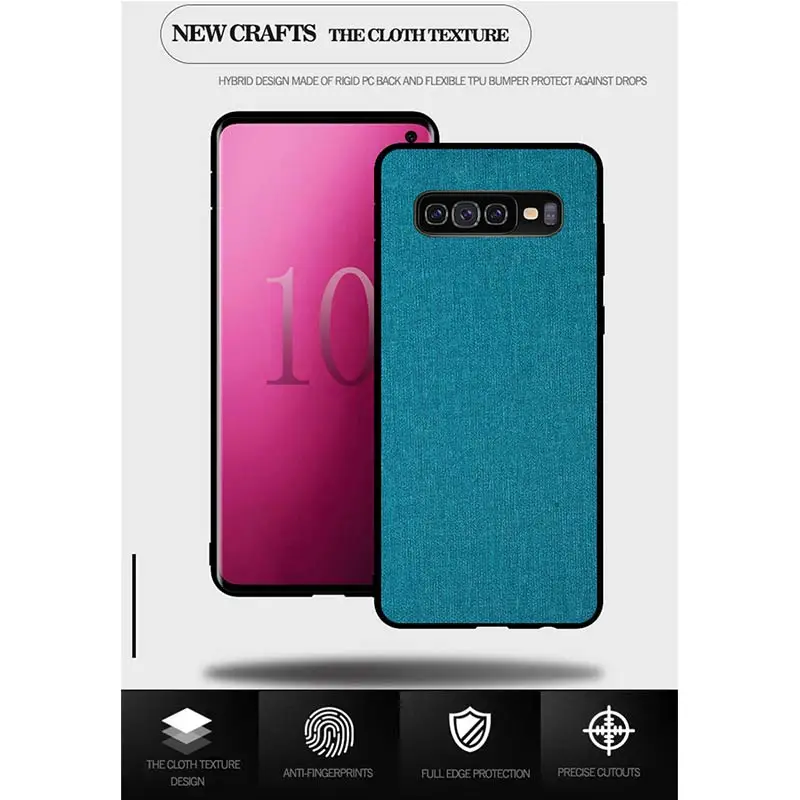 Роскошная ткань кожаный чехол для samsung Galaxy S10 S10e плюс + ПК Жесткий накладка Мягкий
