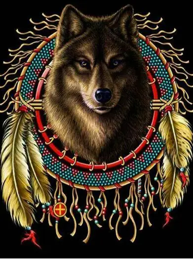 Diamond painting cross stitch wolf Beadwork Pattern full square Rhinestones mosaic icon Diy diamond Embroidery Picture | Дом и сад
