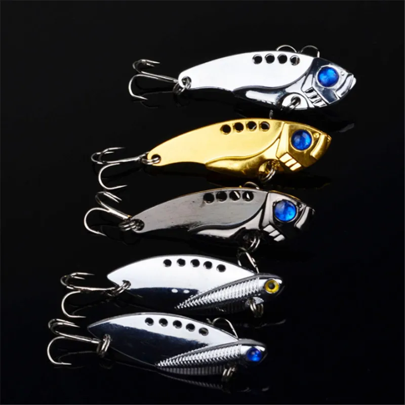 

1PC 11g Metal VIB Lures Spoon Lures Vibration Spoon Lure Fishing Lure Bass Sequins Bait Hooks vib Bait For Fishing