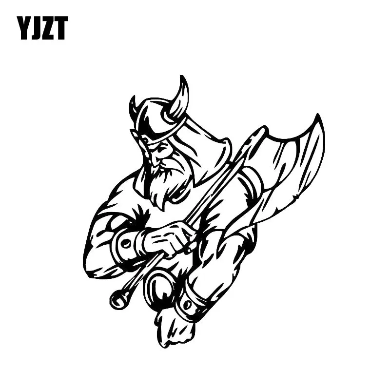 

YJZT 12.4*13.9CM Warrior Bold Brave Cool Viking Soldier Decal Black/Silver Covering The Body Car Sticker Vinyl C20-1755
