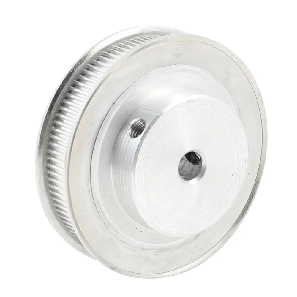 

Silver Tone Aluminum Alloy 100 Teeth 8mm Pilot Bore Screwed Timing Pulley for Milling Machine Power Transmission