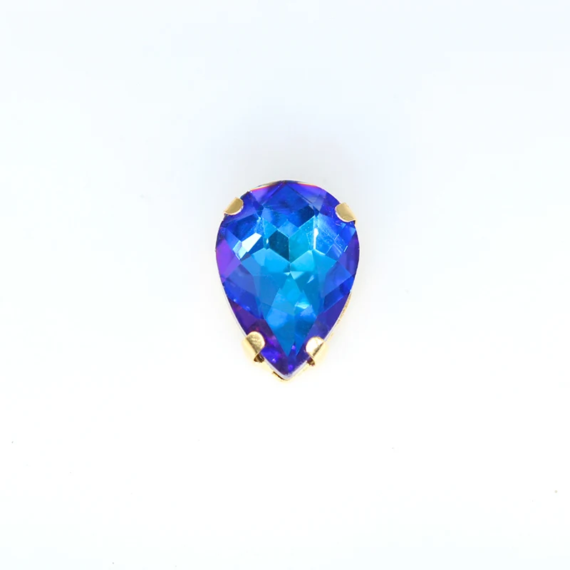 12p многоцветный цвет пламени плоское шитье стекло, кристалл, камень пришить стразы драгоценности Позолоченные Кнопки DIY аксессуары для одежды - Цвет: 10x14 blue flame