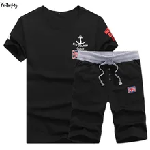 Yutwpez лето для мужчин комплект футболки с коротким рукавом из двух предметов Топы Корректирующие+ шорты для женщин Костюм спортивный