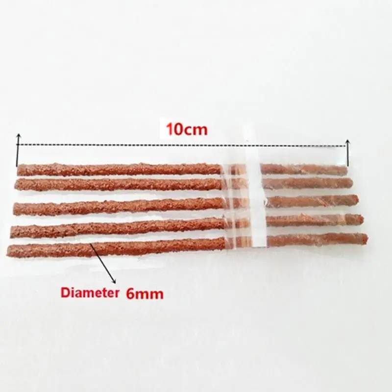 10 Strips Brown Universal String Type Tire Plug Insert Repair Self Vulcanizing Rubber Strips Tire Repair Car Bike Motorcycle