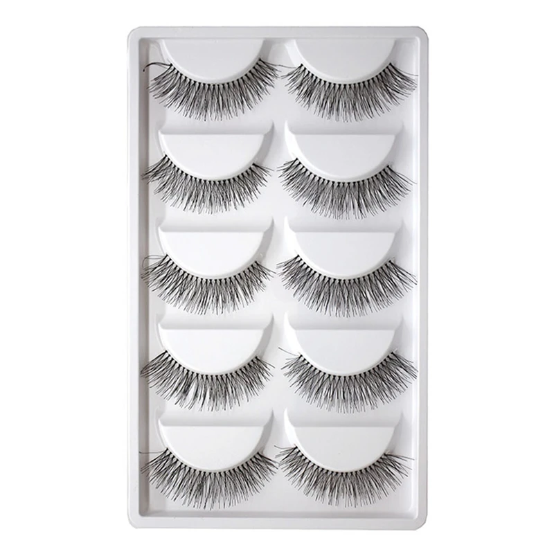 

5 Pairs New Fashion Women Soft Natural Long Cross Fake Eye Lashes Handmade Thick False Eyelashes Extension Beauty Makeup Tools