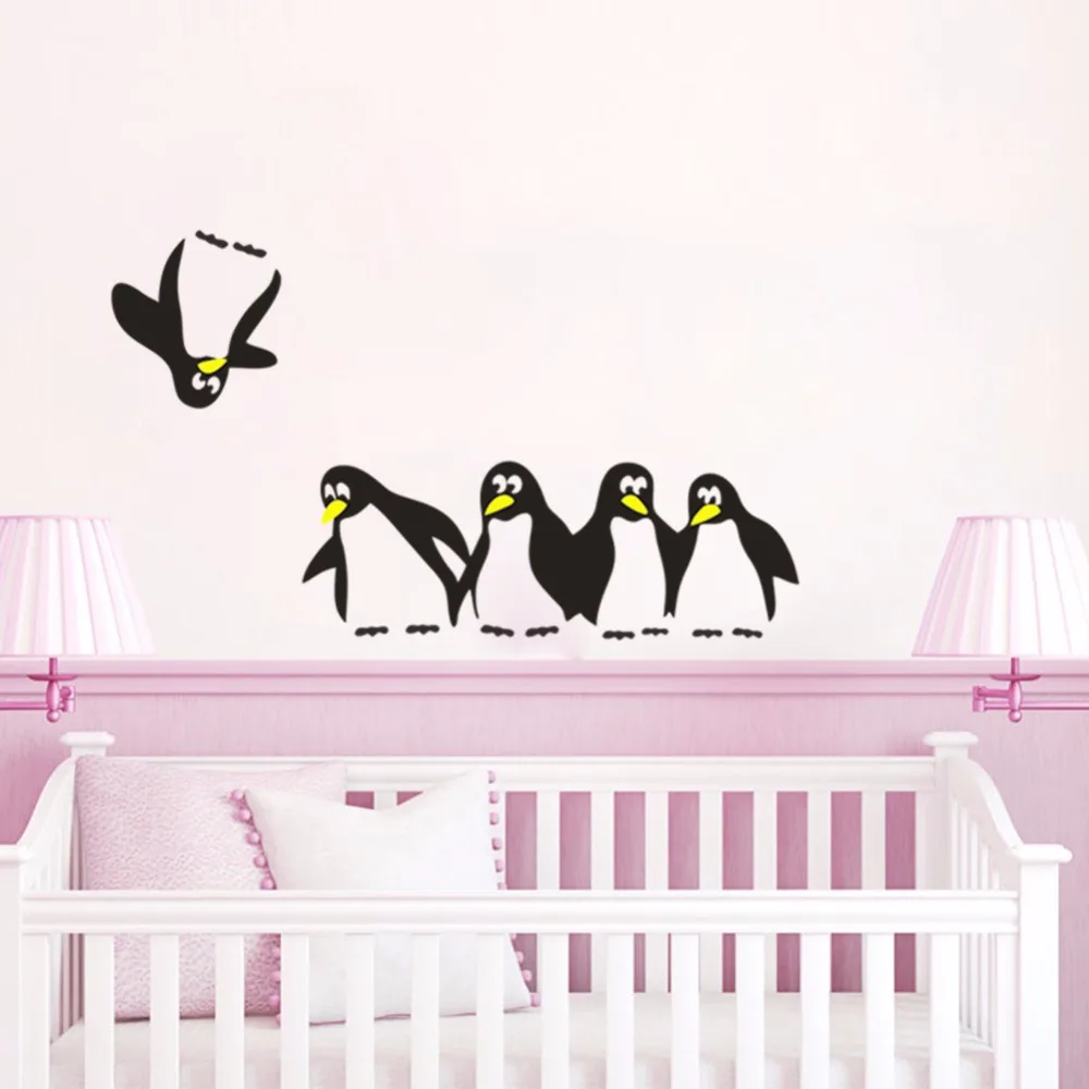 

1PC Fun Penguin 5 only Kitchen Fridge Sticker DIY Decal Restaurant Kitchen Decoration Wall Stickers Home