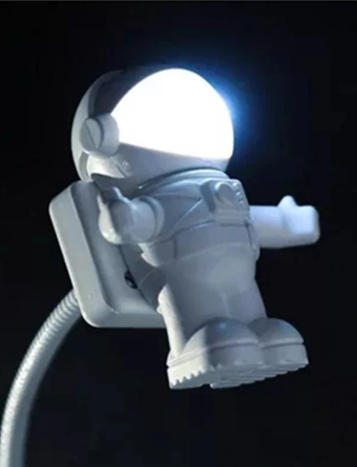 Стильный крутой космонавт USB светодиодный регулируемый ночной Светильник для компьютера PC лампа Настольный светильник чистый белый