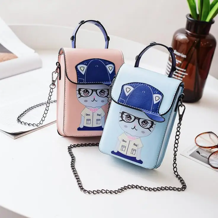 

New Cute Cartoon Women Robot Shape Small Handbag Mini Crossbody Shoulder Phone Bag Ladies Purses Girls Chain Clutch