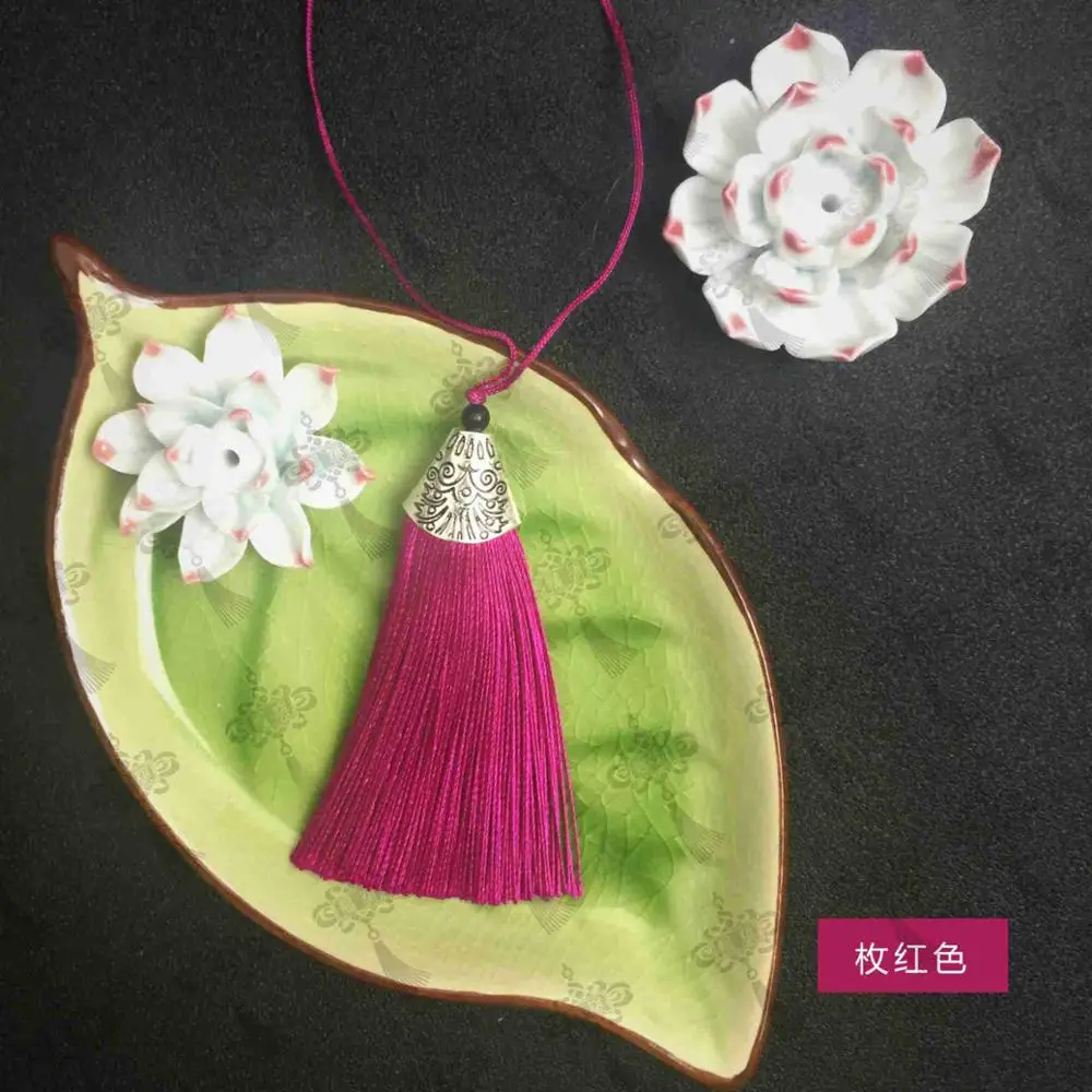 Rose Red Красочные золотые рыбки рот кисточкой Спайк китайский узел кисточкой Висячие уха T143#30 - Цвет: Rose Red