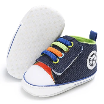 

Infants Moccasins Soccer Canvas Baby Boys Shoes Girls Newborn First Walkers Sports Sneakers Age 0-18M