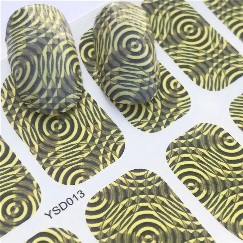 

YWK 1PCS Optional Colorful Water Transfer Nail Sticker Lovely Cat Cake Rainbow Image Nail Art Decorations Decals