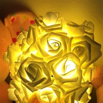 

2M 20pcs Rose Battery LED String Light Rose Fairy String Garland For Christmas Xmas Party Wedding Decoration Holiday outdoor