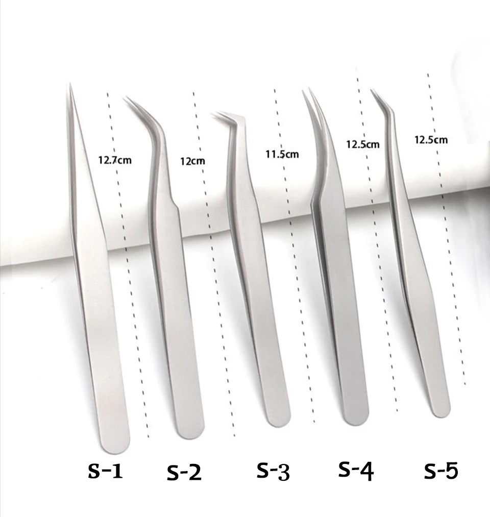 Нержавеющий Немагнитный Пинцет для наращивания ресниц Пинцет для ресниц пинцеты для накладных ресниц 3D Пинцет для ресниц