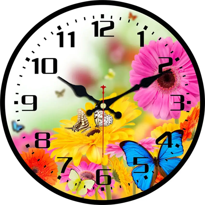 Дизайнерские бесшумные часы Papillons для дома и сада, гостиной, офиса, кухни, Настенный декор, большие настенные часы, не тикающий звук - Цвет: Yellow