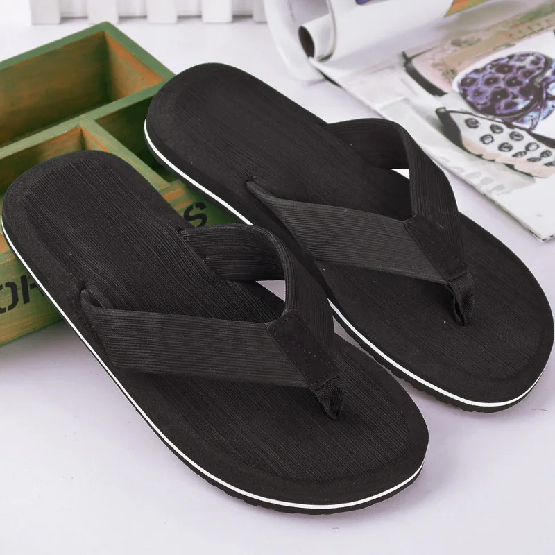 

LITTHING New Arrival 2019 Summer Men Flip Flops High Quality Beach Sandals Anti-slip Zapatos Hombre Casual Shoes Drop Shipping