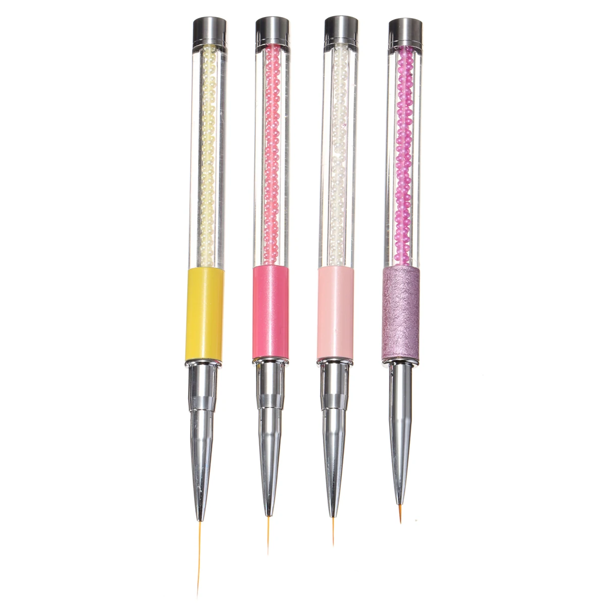 5pcs/lot Nail Art Liner Brushes Acrylic Beads Handle Painting Flower