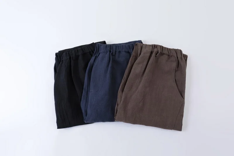 2019 Новое поступление льняные и хлопковые узкие брюки мужские брендовые модные однотонные брюки мужские весенние хлопковые брюки мужские