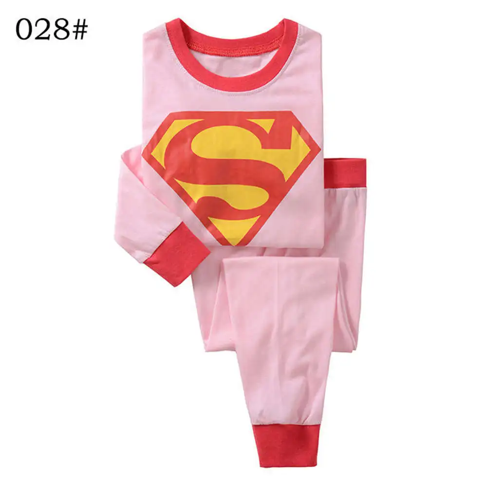 

Brand New Superman girl Pajamas Sets for 2 3 4 5 6 7 years Long Sleeve Children Sleepwear Kids Pyjamas girl pijamas PJS negligee