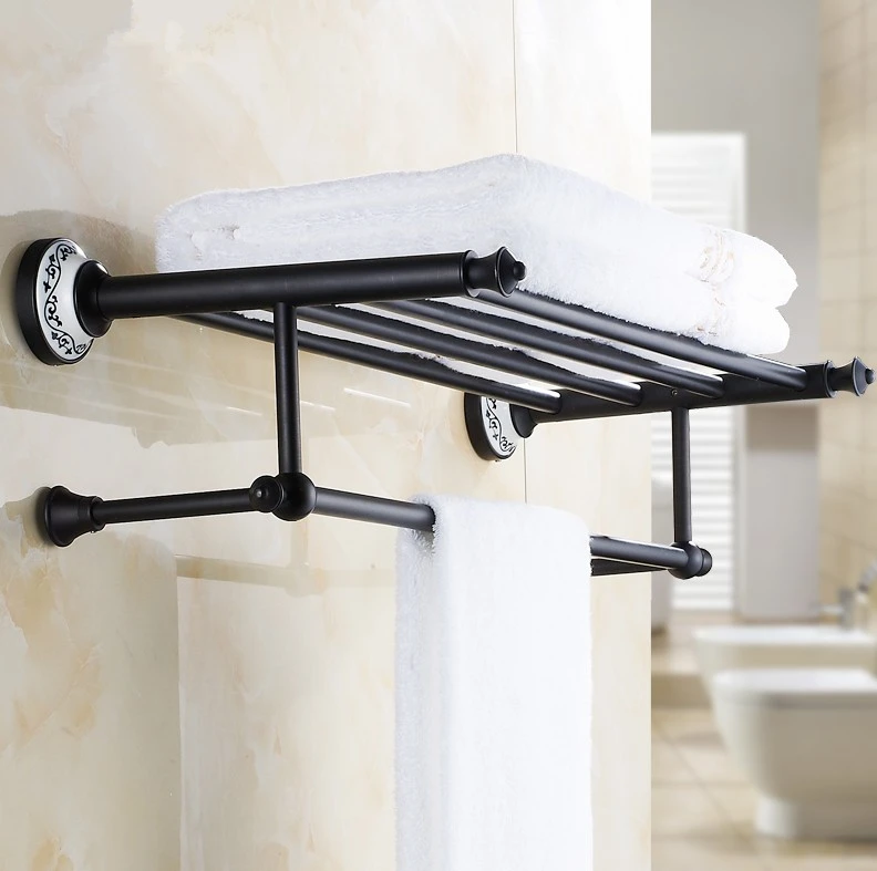 Solid copper Antique Black Design Towel Rack,Modern Bathroom