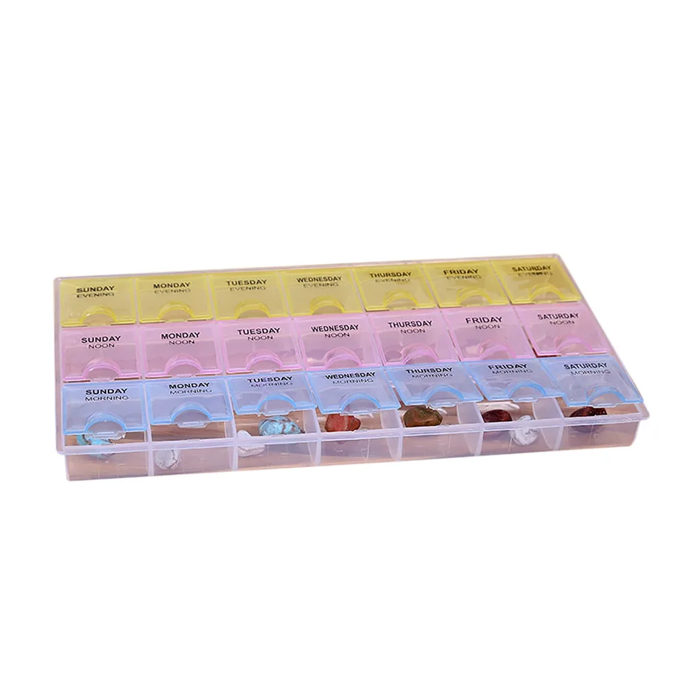 

7 Day Pill Box Medicine Tablet Dispenser Organizer Weekly Storage Case for AM PM drop ship