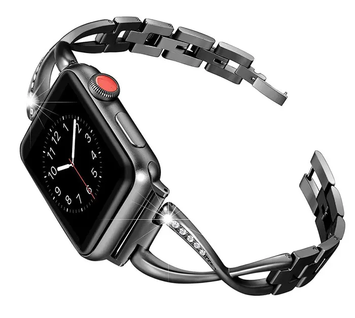 Bracelet Apple Watch Femme maillons sertie de strass