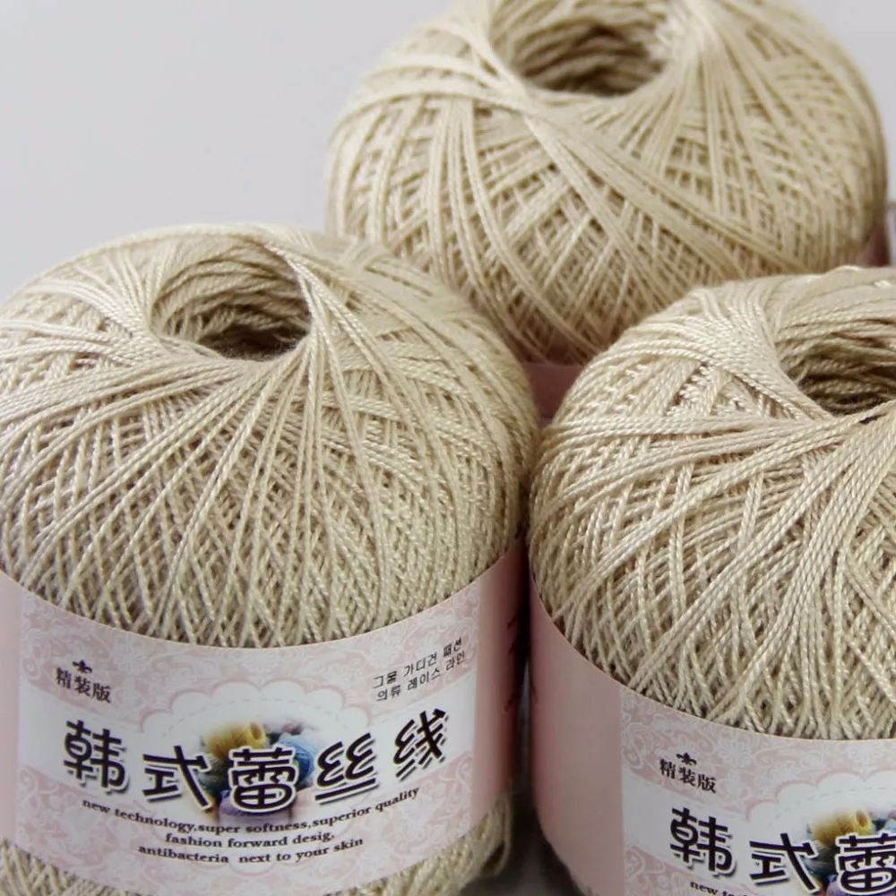 3ballsx50g Новинка Мягкая Хлопчатобумажная кружевная шерстяная пряжа вязаный