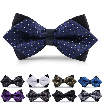 

Fashion Men Brand Bow Ties French salon Gentleman Bow Tie Paisley Wedding Bowtie Anniversary Butterfly Knot cravat Gift Box