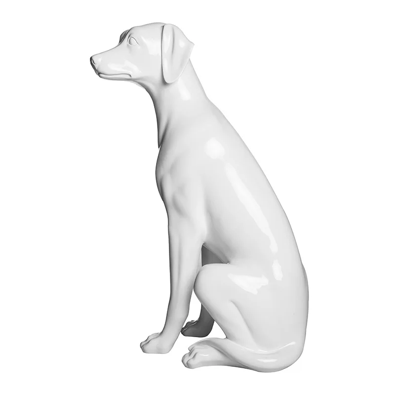 Показать окно Лабрадор ретривер фигурки собака статуя животного Ярко-белый GFRP изделия из смолы украшения дома аксессуары R1090 - Цвет: 83CM