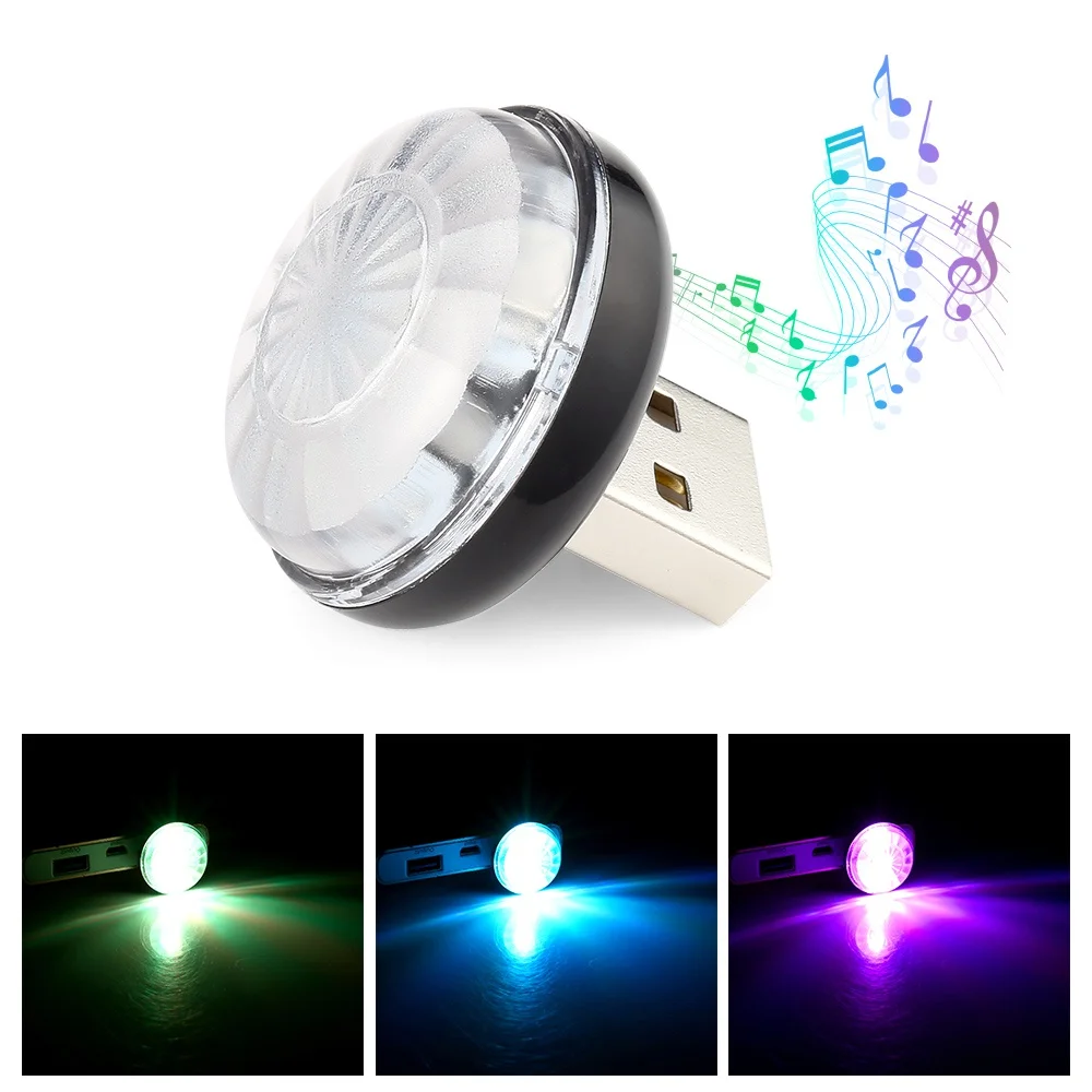 СВЕТОДИОДНЫЙ Автомобильный USB атмосферный свет DJ RGB мини красочная музыкальная