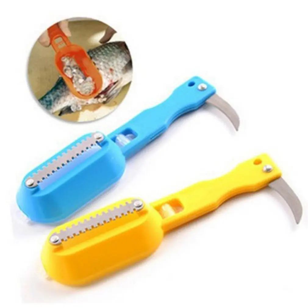 

1 pcs Fish Skin Brush Stainless Steel Scraping New Practical Fish Scale Remover Scaler Scraper Cleaner Kitchen Tool